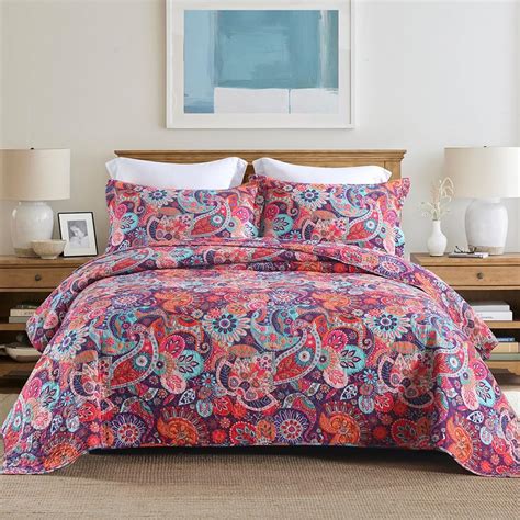 Autumn Dream Cotton Bedspread Quilt Sets Reversible Bedding Coverlet