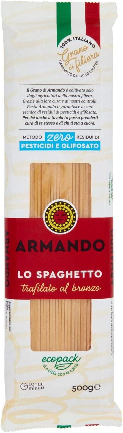 Pasta Armando LO SPAGHETTO 100 Grano Italiano 500 G Amazon It