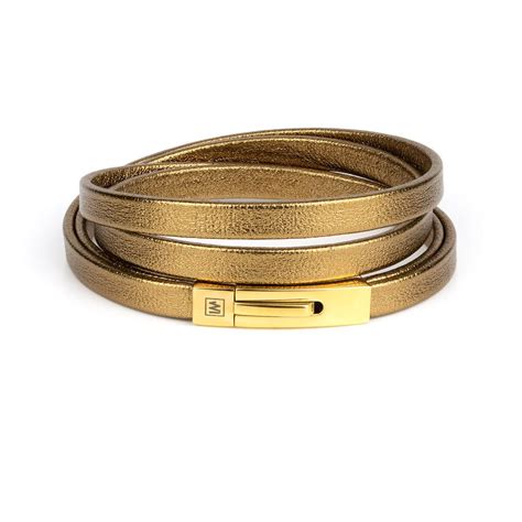 Golden Evening Leather Bracelet Inmind Handcrafted Jewellery