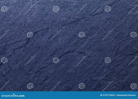 Navy Blue Background Of Natural Slate Texture Of Stone Closeup Stock