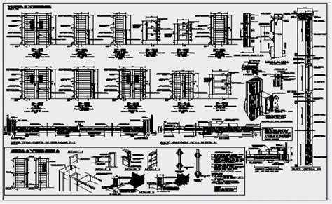 Construction detail of door with sectional view dwg file - Cadbull