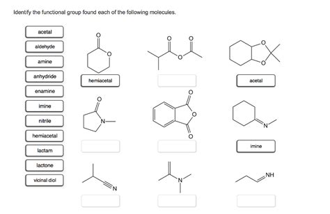 Solved Identify The Functional Group Found Each Of The