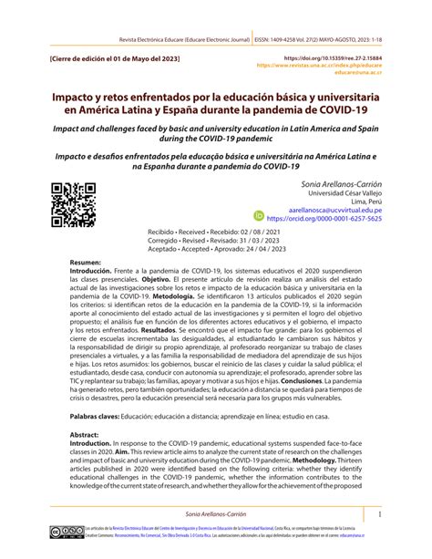 PDF Impacto y retos enfrentados por la educación básica y universitaria en América Latina y