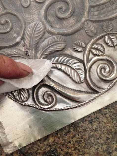 Pewter Embossing With Stencilgirl Stencils By Magdalena Muldoon From Mercart Metal Crafts