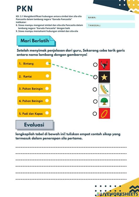 Pancasila Worksheet For 2 Live Worksheets