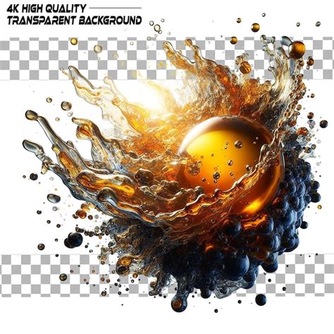 Premium Psd Oil Splash On Transparent Background