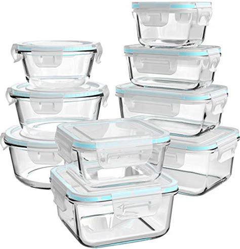 Buy Glass Food Storage Containers with Lids, [18 Piece] Glass Meal Prep ...