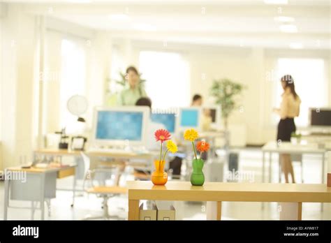 Office interior with flowers Stock Photo - Alamy