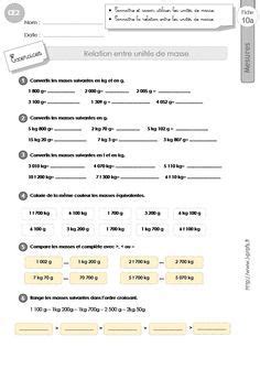 Ce2 Mesures Et Grandeurs Exercices Sur La Conversion Des Mesures De