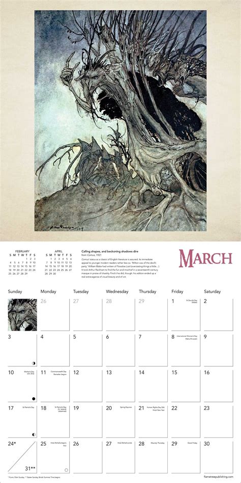 Arthur Rackham Wall Calendar 2024 Art Calendar Book Summary Video