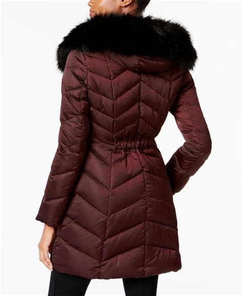 T Tahari Faux Fur Trim Down Puffer Coat Macy S