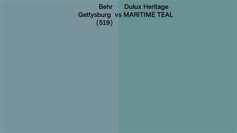 Behr Gettysburg 519 Vs Dulux Heritage MARITIME TEAL Side By Side