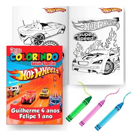 Livros De Colorir Mini Giz Hot Wheels X Cm MercadoLivre
