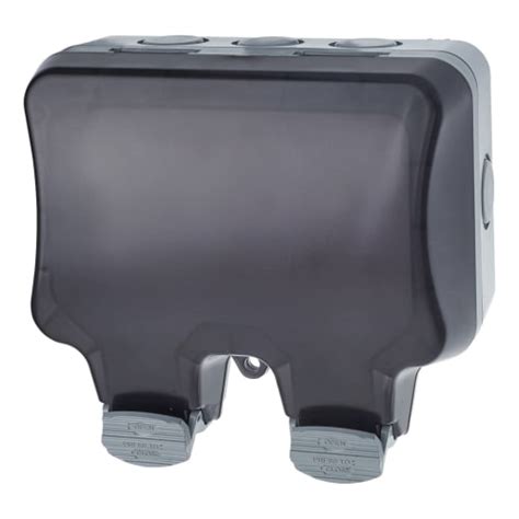 BG Nexus Storm 13A IP66 2 Gang 30mA RCD Switched Outdoor Weatherproof