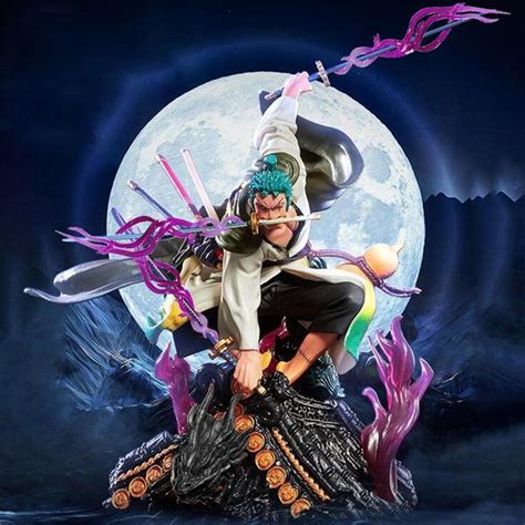 Cheap 20cm Anime One Piece Statue Roronoa Zoro Gk Kimono Ver Roof