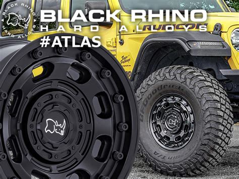 JLラングラー用 ホイールタイヤ1台分セットBLACK RHINO ブラックライノ ATLAS アトラス マットブラック 17インチ