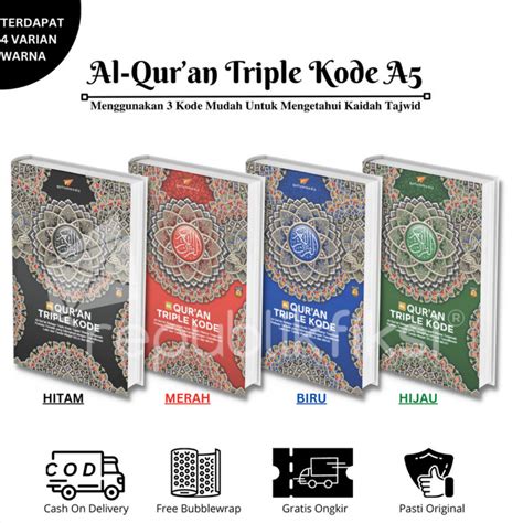 Jual Al Quran Triple Kode Q A Warna Hijau Biru Merah Hitam Shopee