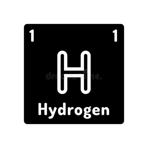 Hydrogen Chemical Element Glyph Icon Vector Illustration Stock Illustration Illustration Of