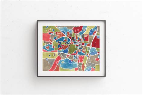 Oxford Mississippi Map Art Watercolor Print Mississippi - Etsy