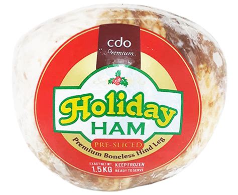 Cdo Holiday Ham Pre Sliced Premium Boneless Hind Leg 1 5kg