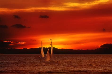 2048x1536 Resolution Sailing Boat Over The Horizon Hd Wallpaper