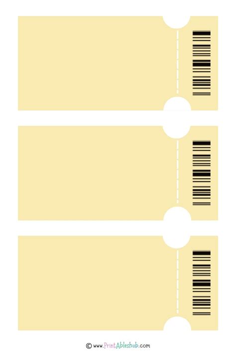 Free Printable Blank Ticket Design Templates [PDF Included ...