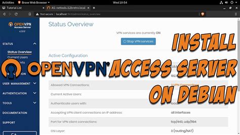 Install Openvpn Access Server On Debian Youtube