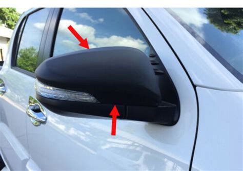 Black Matte Rear View Side Mirror Cover Cap Trim For Toyota HILUX REVO