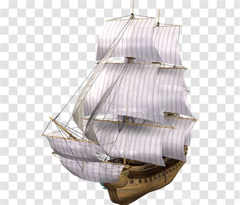 Brigantine Barque Ship Of The Line Full Rigged Fullrigged Transparent Png