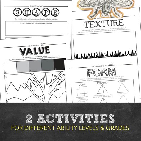 Elements Of Art Worksheets Elementary Middle School Art Look