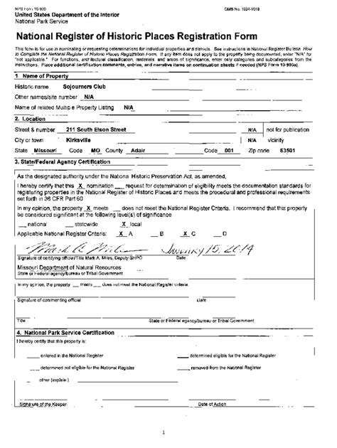 Fillable Online NPS Form 10 900 OMB No 1024 0018 CoMo Gov Fax Email