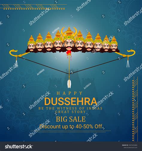 Illustration Lord Rama Arrow Killing Ravana Stock Vector (Royalty Free ...