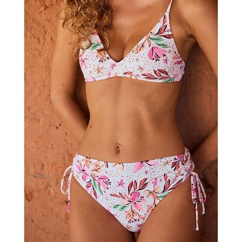 Roxy Beach Classics Mod Lace Up Bikini Bottom Erjx Bunt Ab