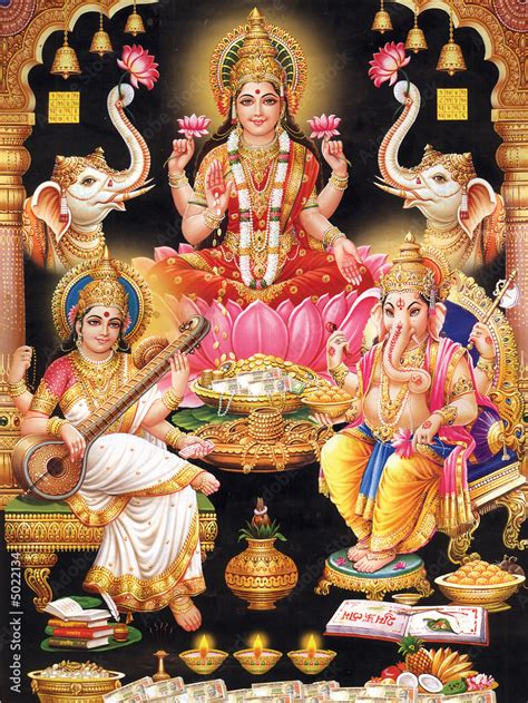 Laxmi Ganesh Saraswati Diwali, Laxmi Ganesh Ji HD Wallpaper, 60% OFF