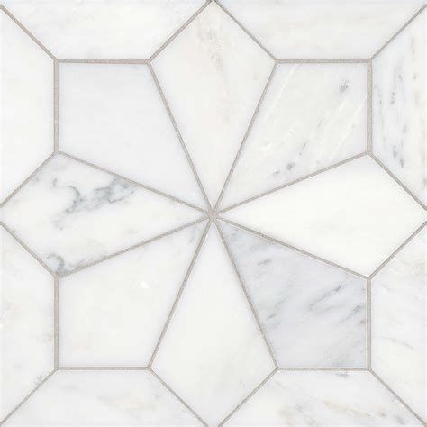 Blomma Honed Marble Mosaic Tile In Bianco Beyond Flooring