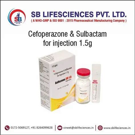 AaRuzone SB Cefoperazone Sulbactam Injection 1 5g Packaging Type