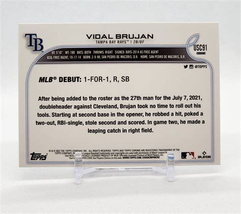 2022 Topps Chrome Update Series Vidal Brujan Rookie Debut Purple