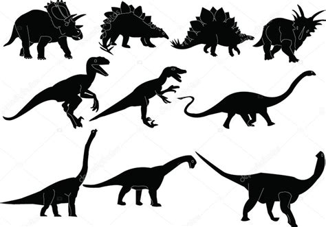 Dinosaurs Silhouette Collection Stock Vector Image By Vule