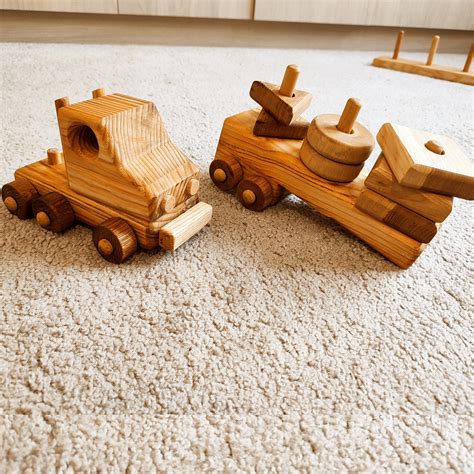 Wooden Cars Toys. Wooden Truck. Wooden Montessori Toddler Toys for 1 ...