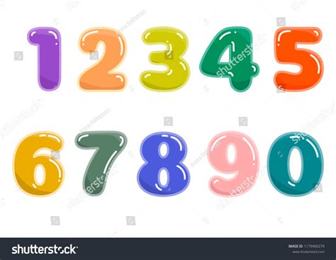 Vector Set Bubble Shaped Cartoon Numbers Stock Vector (Royalty Free ...