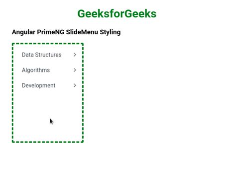 Angular Primeng Slide Menu Styling Geeksforgeeks