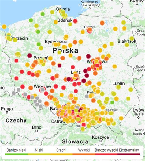 Smog dziś w Polsce 14 lutego 2018 Łódź