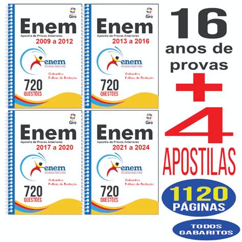 Provas Anos Anteriores Enem - Apostila Enem Provas Antigas Anteriores 16 Anos Provas de 2009 a 2024 ...