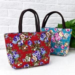 Women Elegant Canvas Flowers Painted Shopping Handbag Tote Shoulder Bag