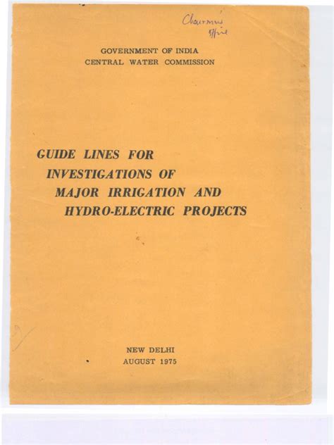 Pdf Guidelines Invetigation Major Irrigation Projects 1975 Dokumentips