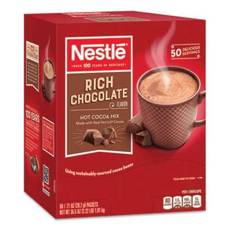 New Nestle Instant Hot Cocoa Mix Rich Chocolate 71 100 Oz 50 Box Each Walmart
