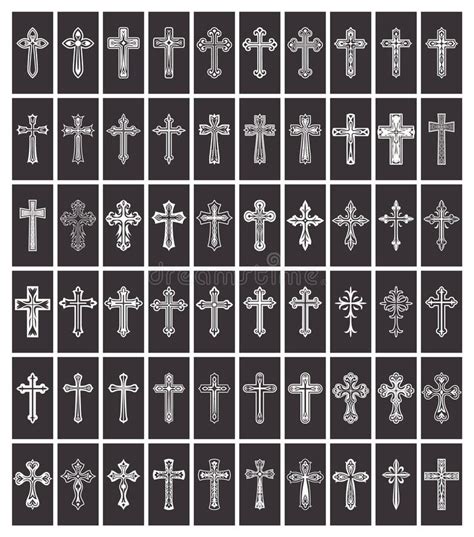 Iconos De La Cruz De Cristales De Color Blanco Y Negro Vectorial Plano