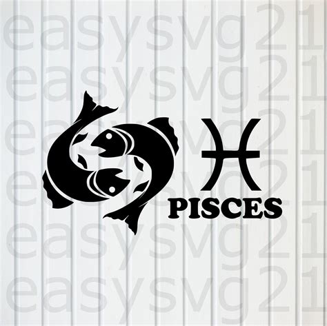 Pisces Svg Zodiac Signs Svg Clipart Cricut Silhouette Etsy