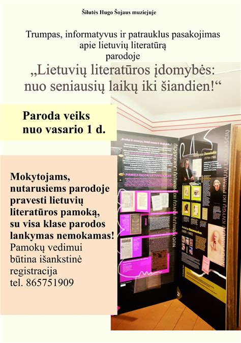 Nuo M Vasario D Muziejuje Nauja Paroda Lietuvi Literat Ros