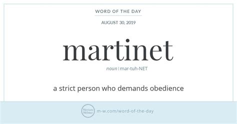 Word of the Day: Martinet | Word of the day, Unusual words, Words to describe people